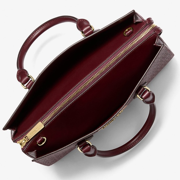 Michael Kors Sheila Medium Signature Logo and Metallic Satchel Crossbody CZ NWT - Picture 4 of 16